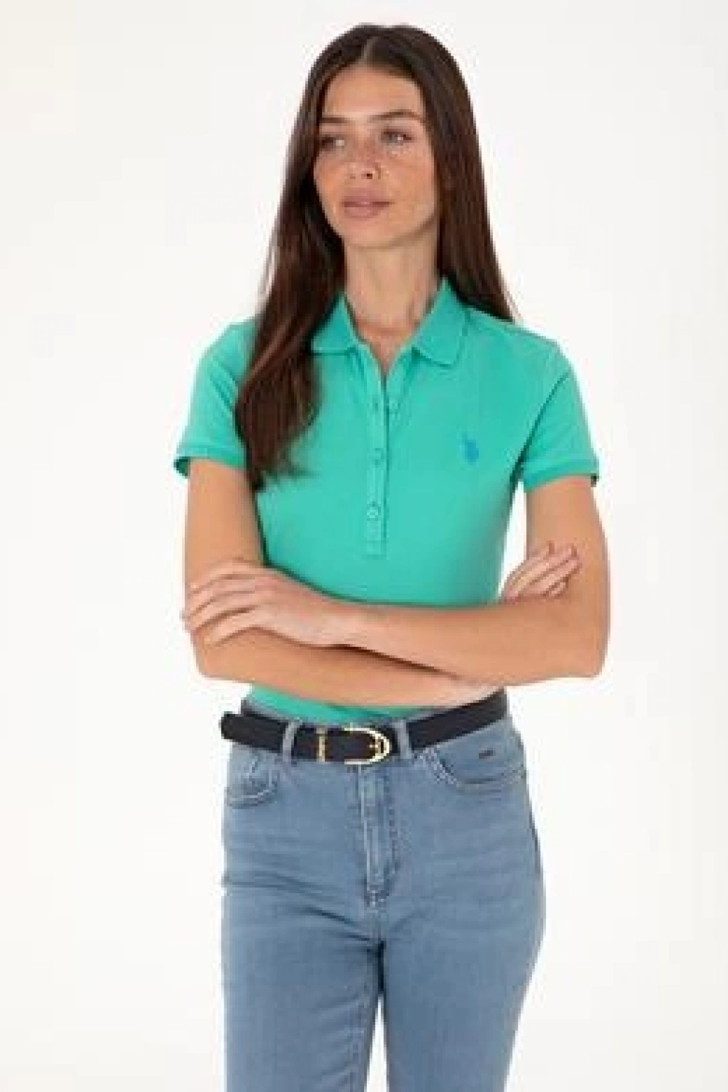 U.S. Polo Assn. Kadın Mint Basic Polo Yaka Tişört