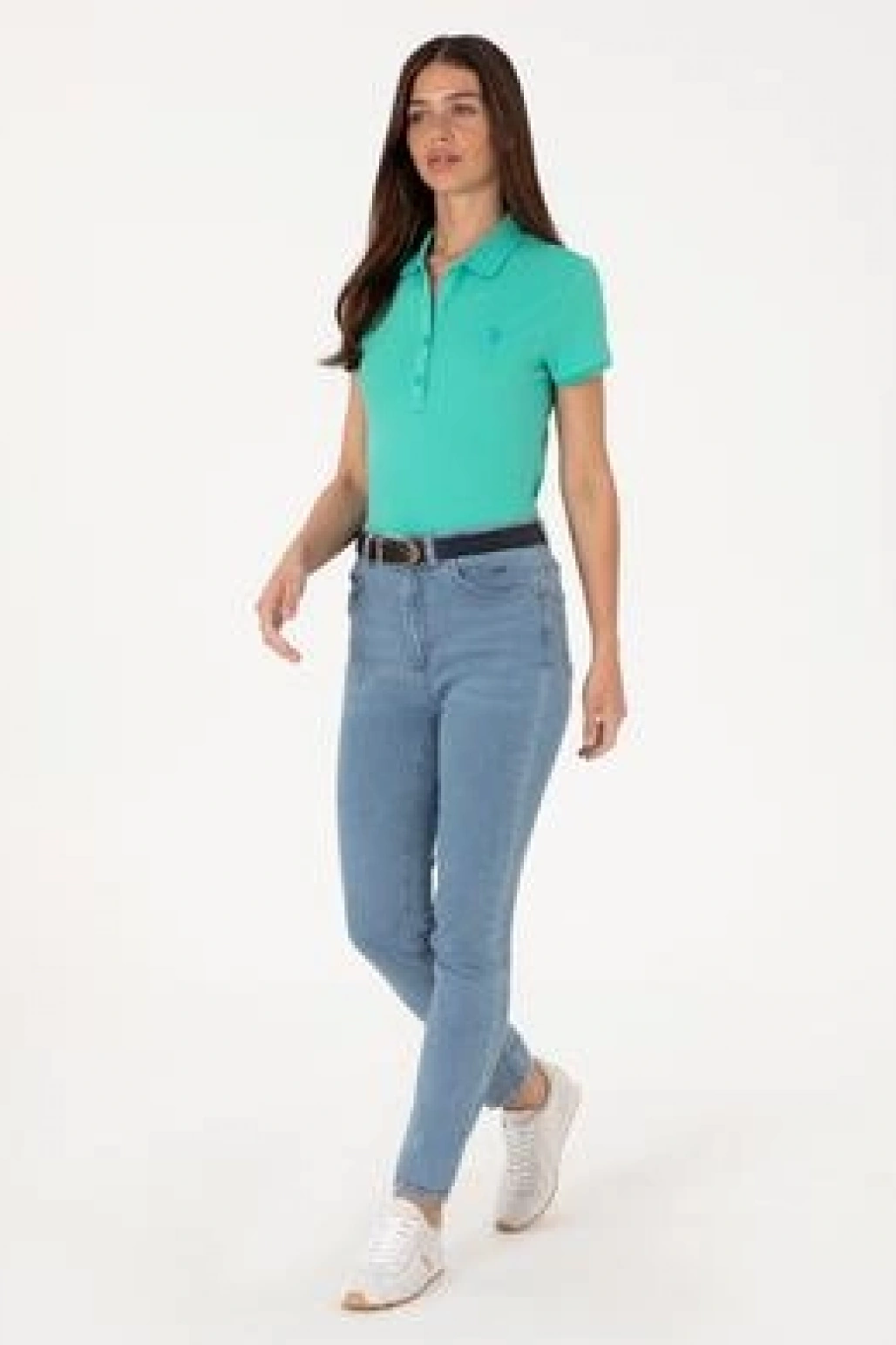 U.S. Polo Assn. Kadın Mint Basic Polo Yaka Tişört