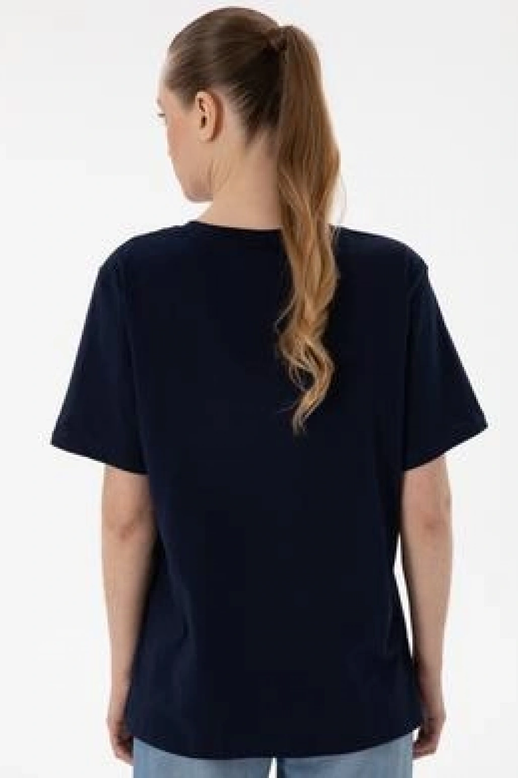 U.S.POLO. Kadın Lacivert Bisiklet Yaka Basic Tişört