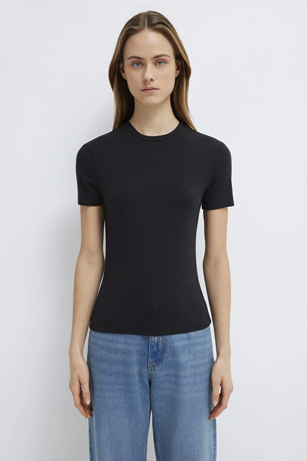 MAVİ Lux Touch Siyah Basic Modal Tişört