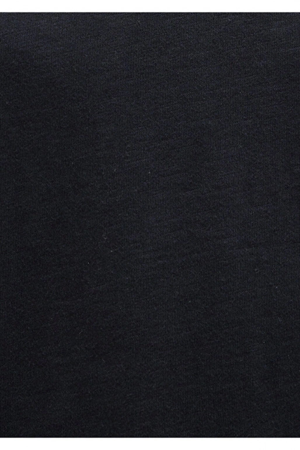 Mavi V Yaka Siyah Basic Tişört Regular Fit / Normal Kesim