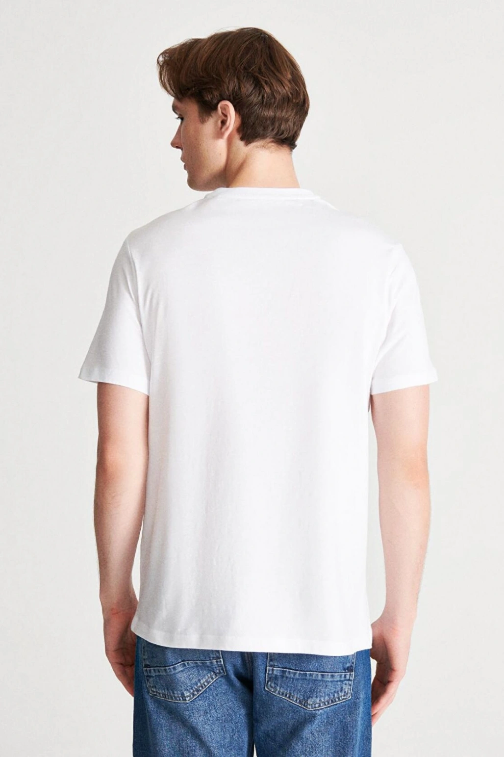 Mavi Miav Baskılı Beyaz Tişört