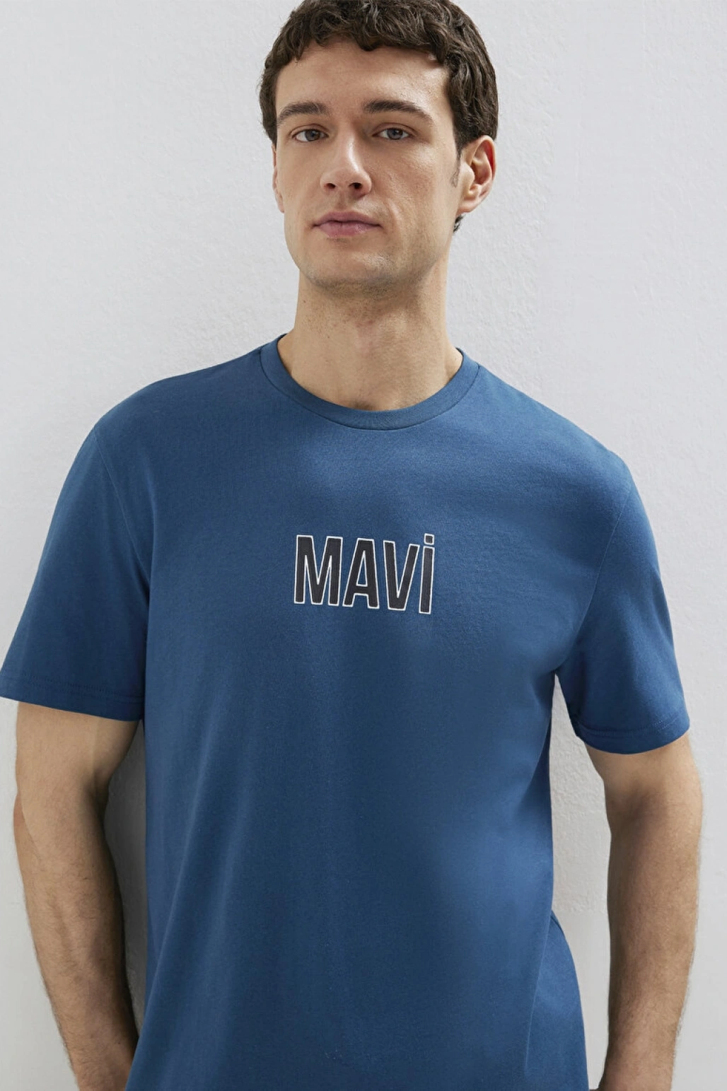 Mavi Baskılı Mavi Tişört