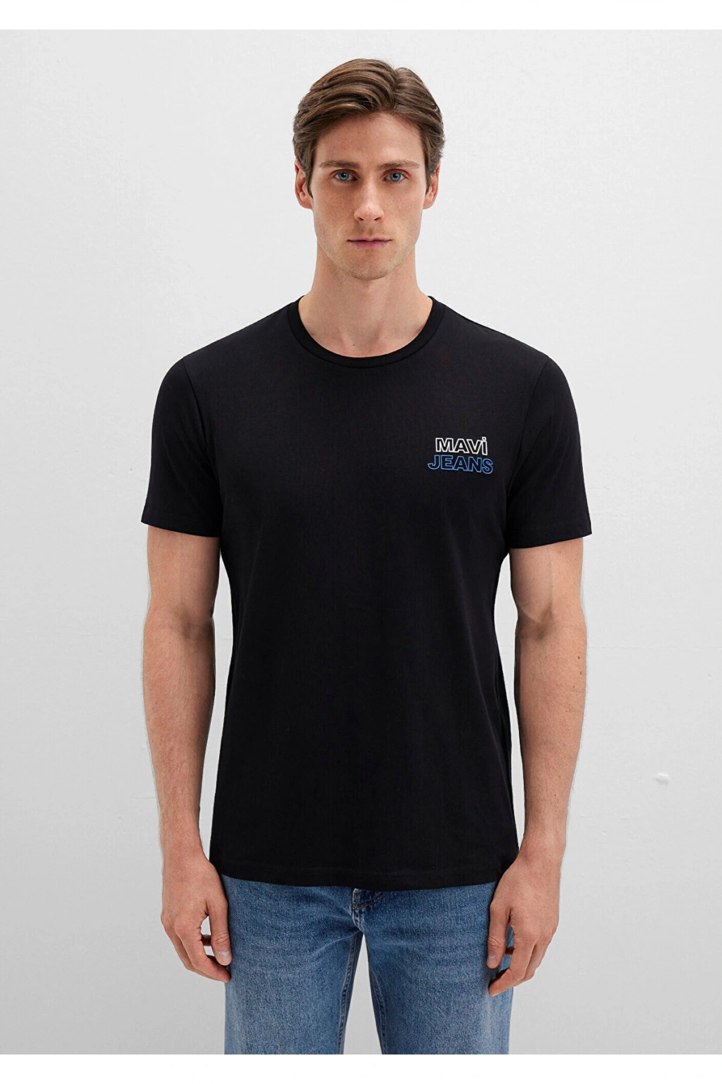 Mavi Jeans Baskılı Siyah Tişört Slim Fit / Dar Kesim