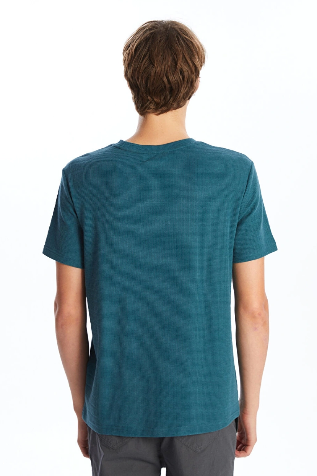 XSIDE Petrol Bisiklet Yaka Kısa Kollu Erkek Tişört