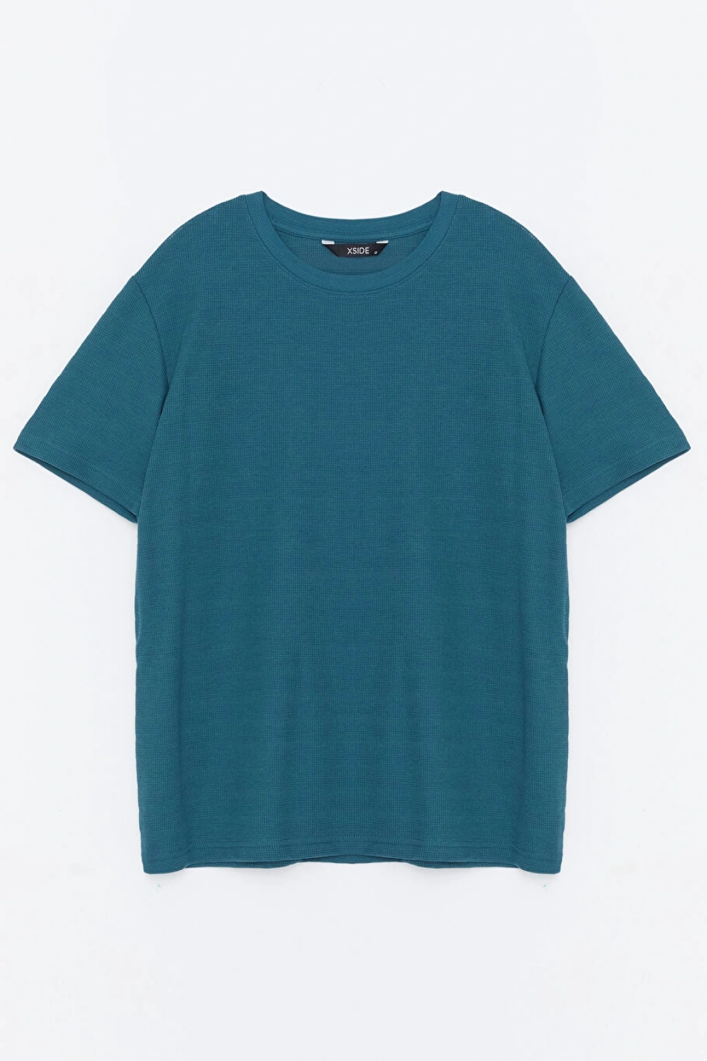 XSIDE Petrol Bisiklet Yaka Kısa Kollu Erkek Tişört