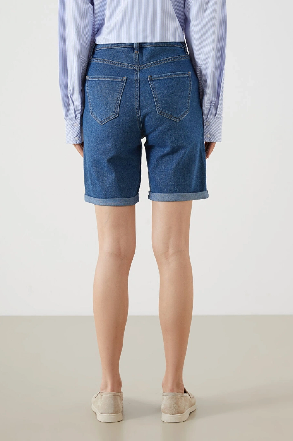 LCW Jeans Indigo Bermuda Fit Kadın Jean Şort