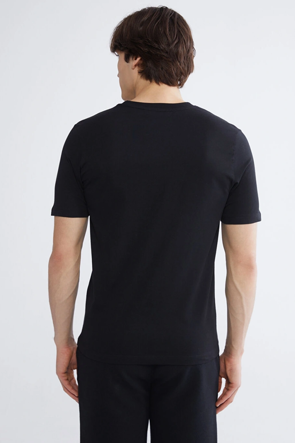 LC WAİKİKİ XSIDE Siyah Bisiklet Yaka Baskılı Penye Erkek Tişört