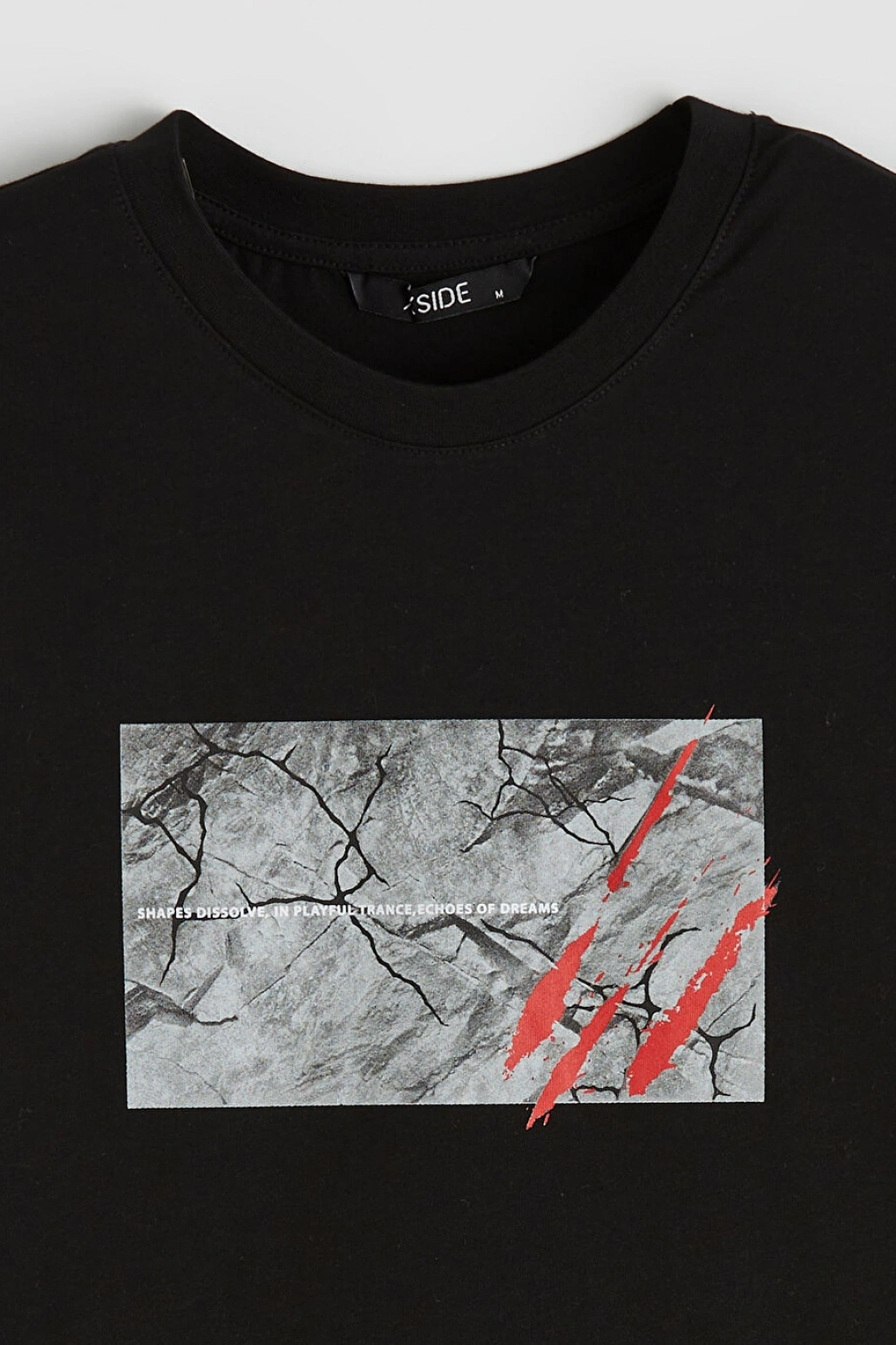 LC WAİKİKİ XSIDE Siyah Bisiklet Yaka Baskılı Penye Erkek Tişört