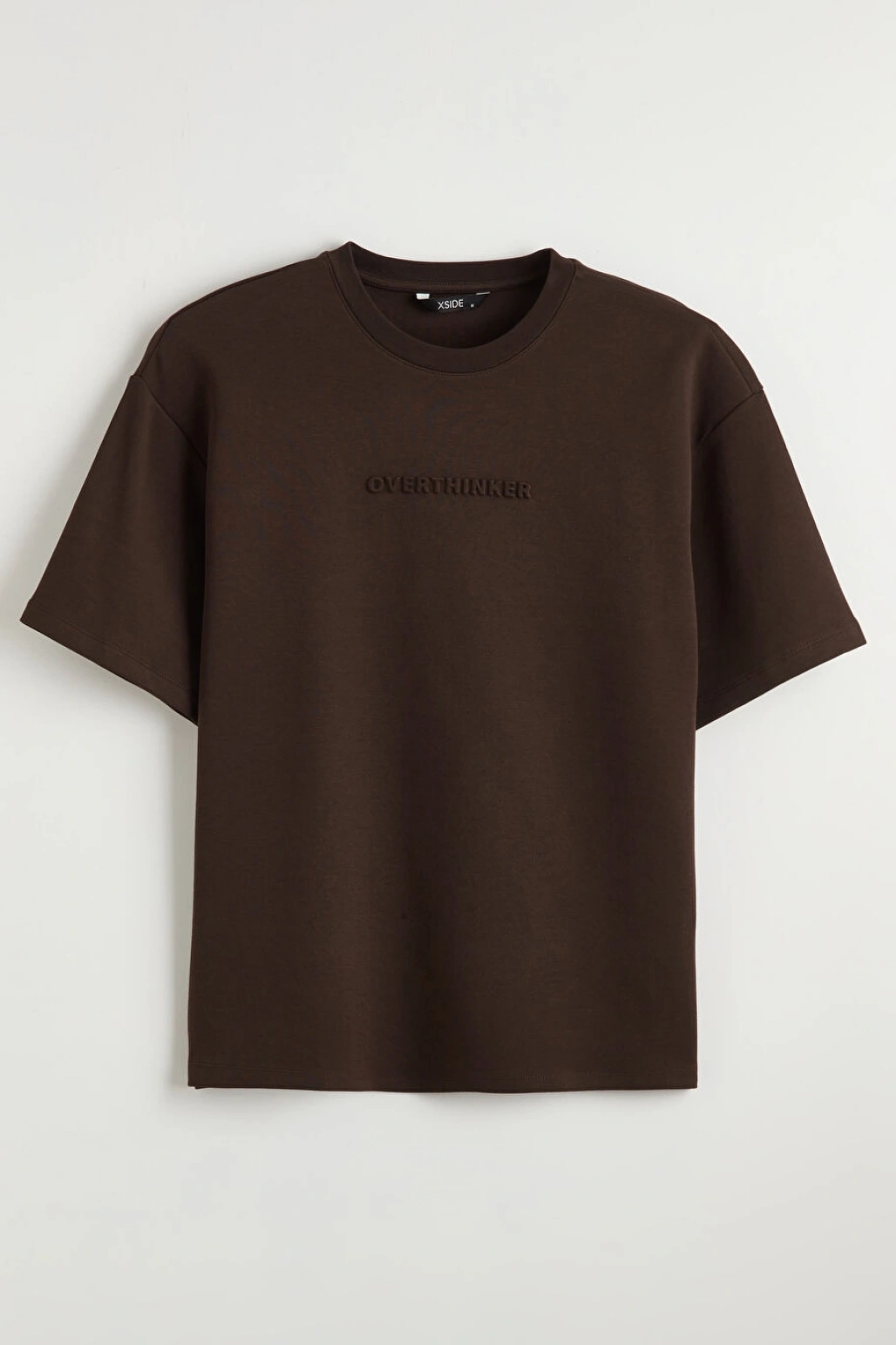 LC Waikiki XSIDE Kahverengi Bisiklet Yaka Baskılı Erkek Tişört