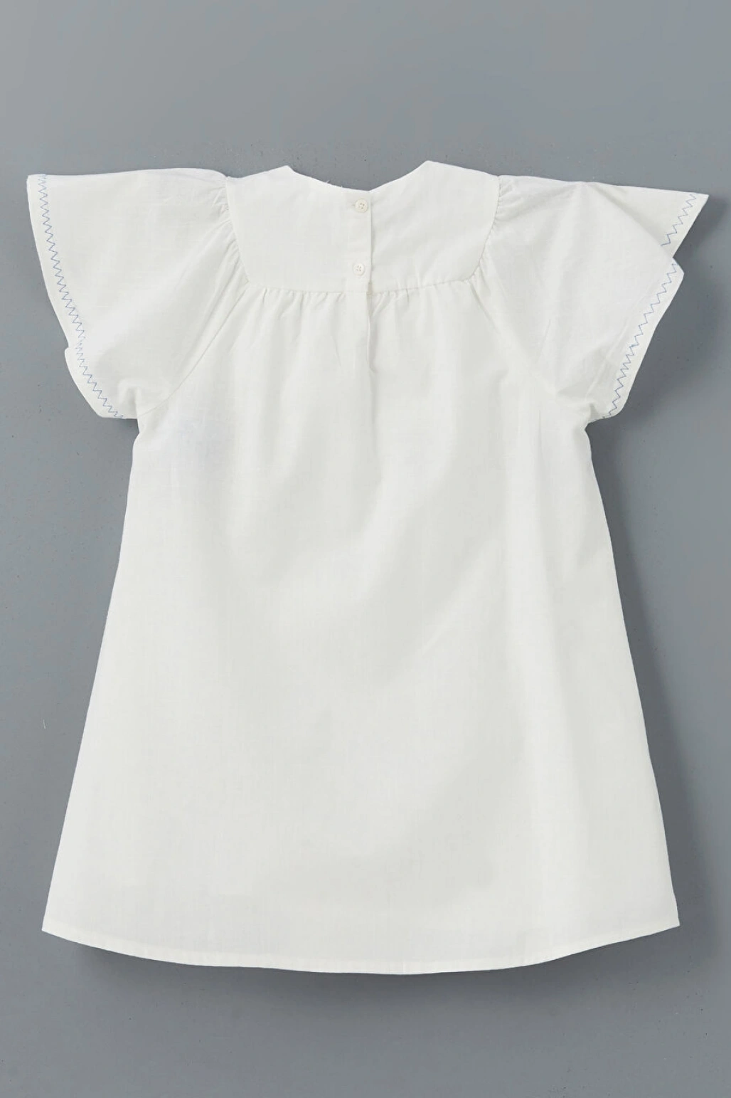 LCW Kids Ekru Bisiklet Yaka Çiçekli Keten Kız Çocuk Elbise