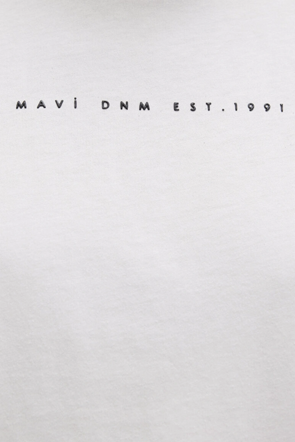 Mavi Baskılı Ekru Tişört