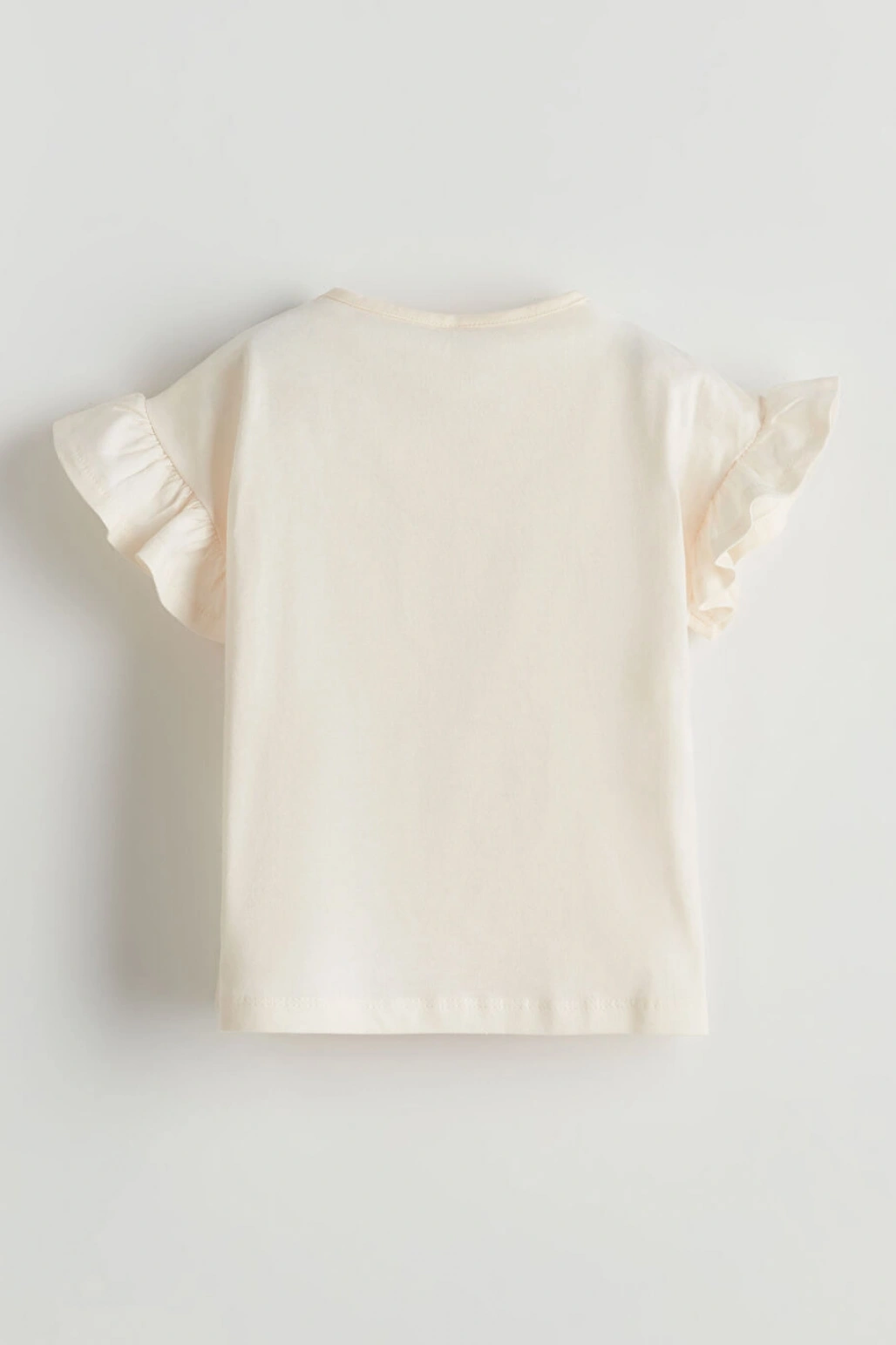 LCW Kids Ekru Bisiklet Yaka Baskılı Kız Çocuk Tişört