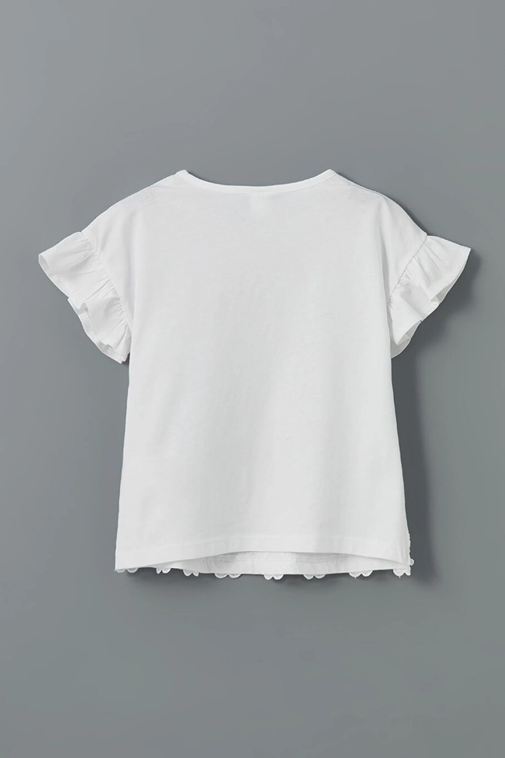 Bisiklet Yaka Kısa Kollu Basic Kız Çocuk Tişört (S5)