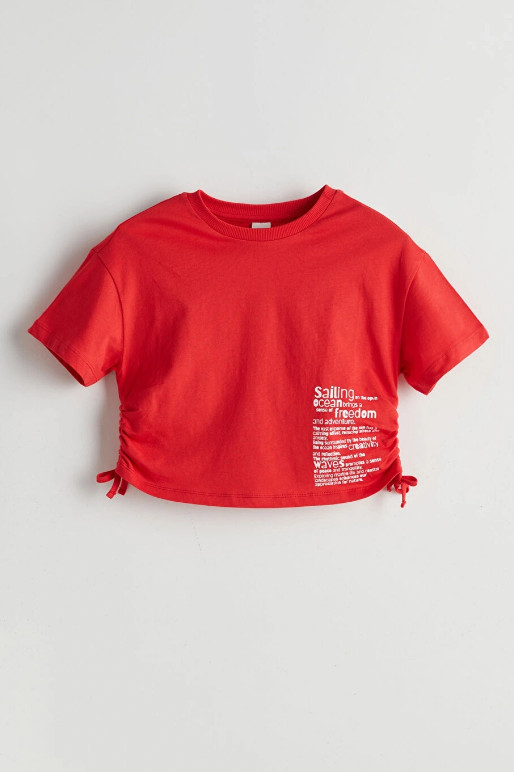 LC Waikiki Bisiklet Yaka Kız Çocuk Crop Tişört