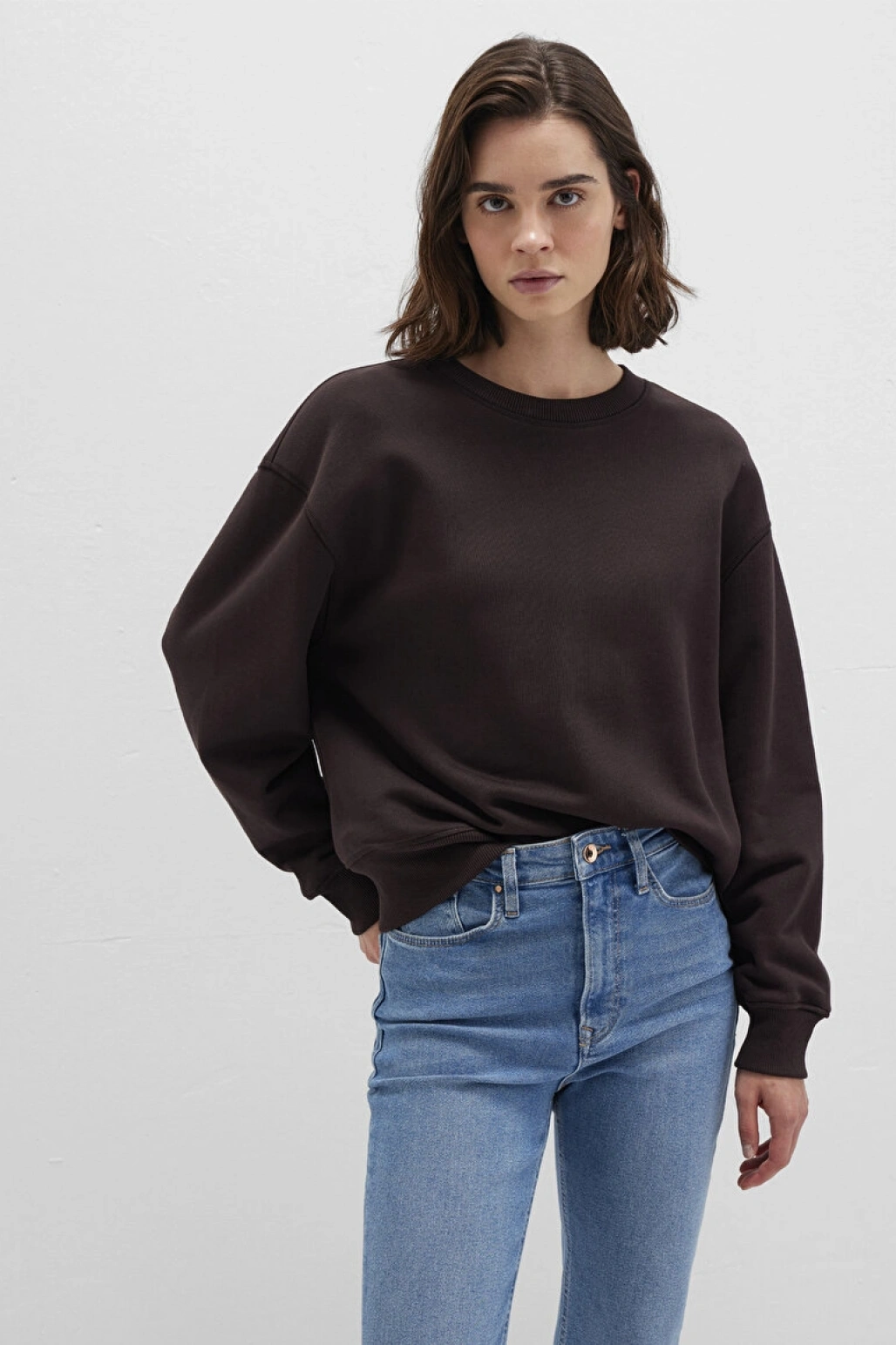 MAVİ Bisiklet Yaka Kahverengi Sweatshirt