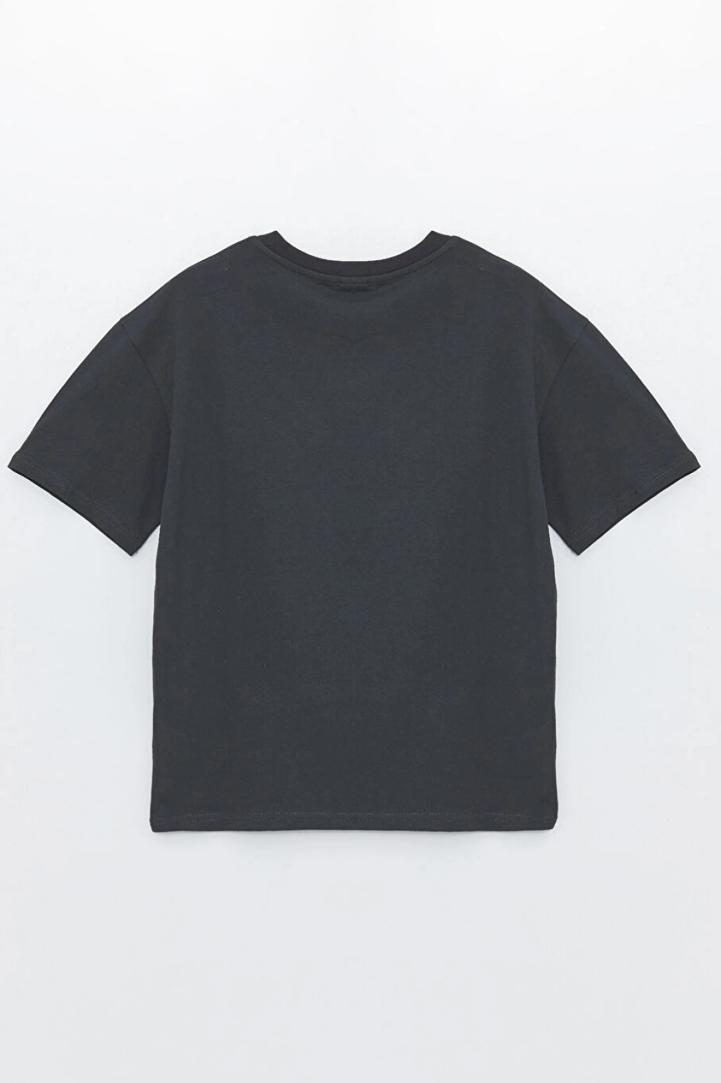 LCW Kids Antrasit Oversize Bisiklet Yaka Erkek Çocuk Tişört