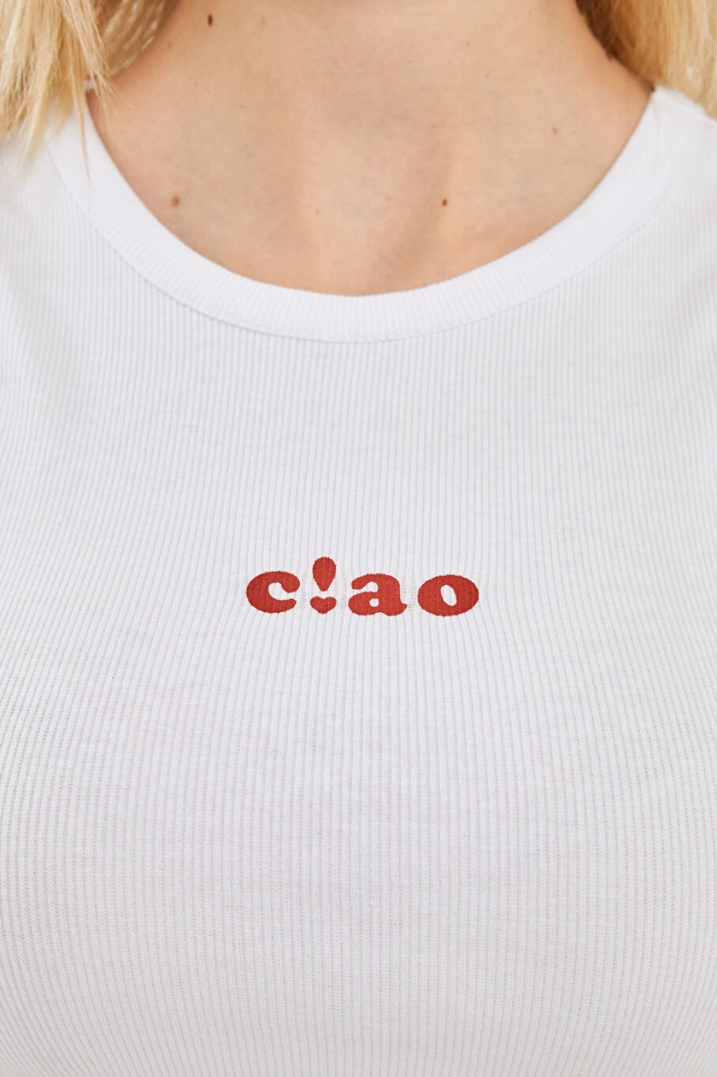 LC Waikiki Bisiklet Yaka Baskılı Kadın Crop