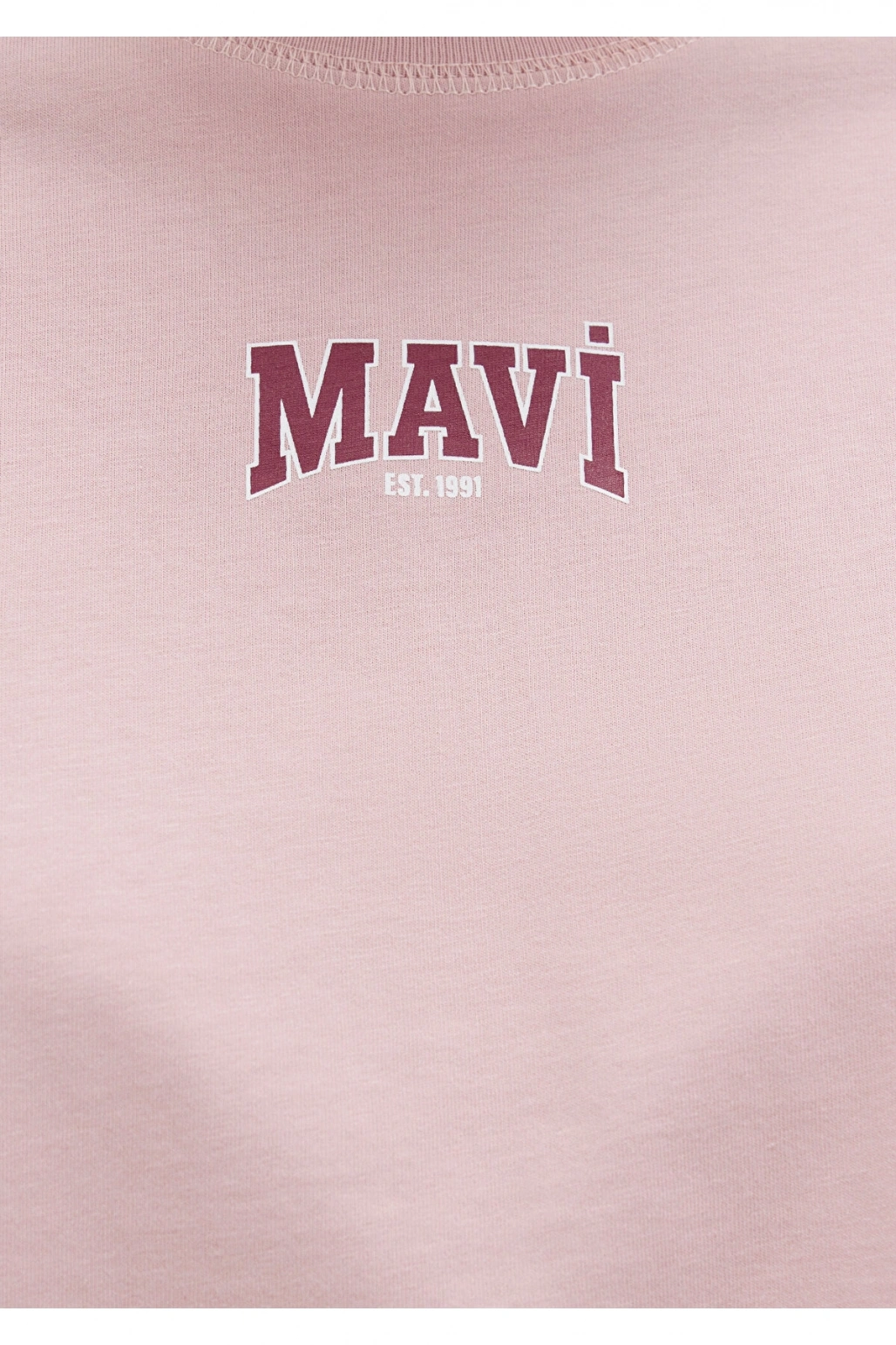 Mavi Logo Baskılı Crop Pembe Kadın T-Shirt