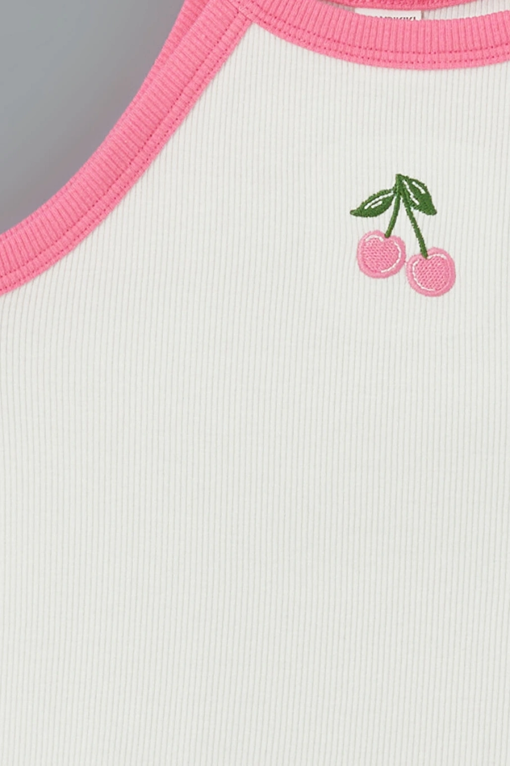 LCW Kids Ekru Halter Yaka Nakışlı Penye Kız Çocuk Atlet