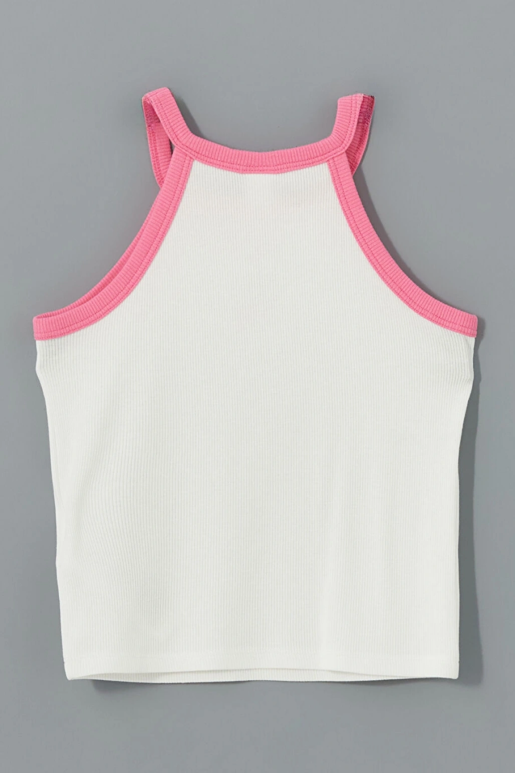 LCW Kids Ekru Halter Yaka Nakışlı Penye Kız Çocuk Atlet