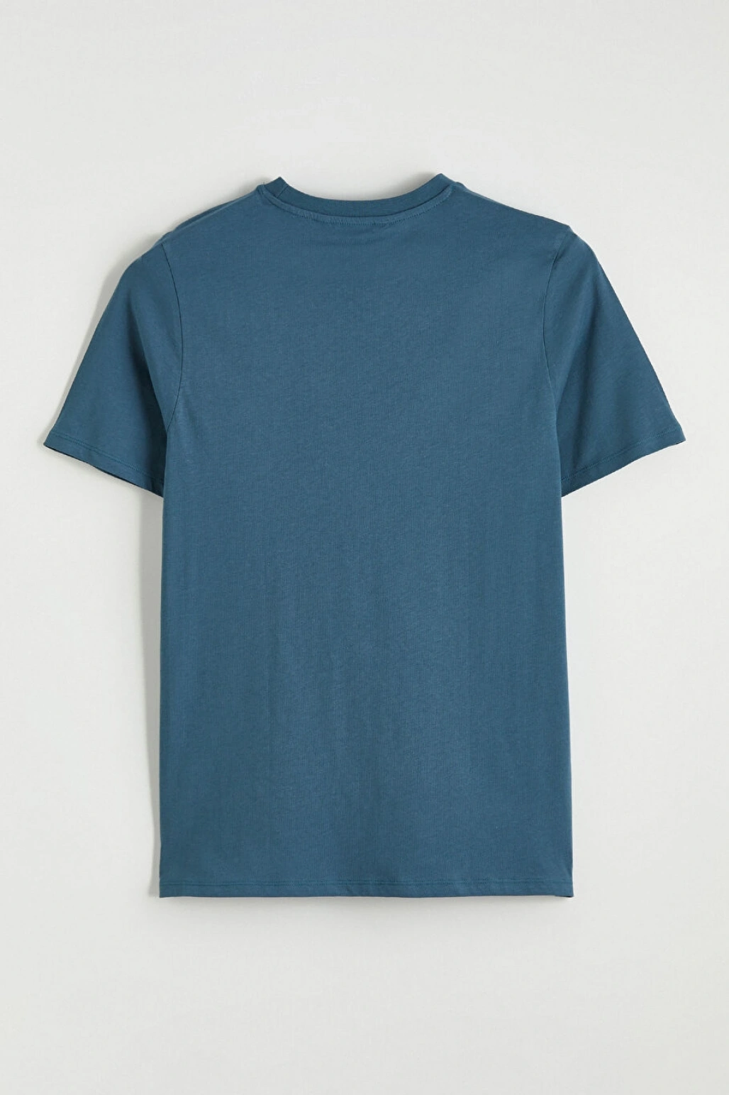 XSIDE Petrol Bisiklet Yaka Baskılı Penye Erkek Tişört