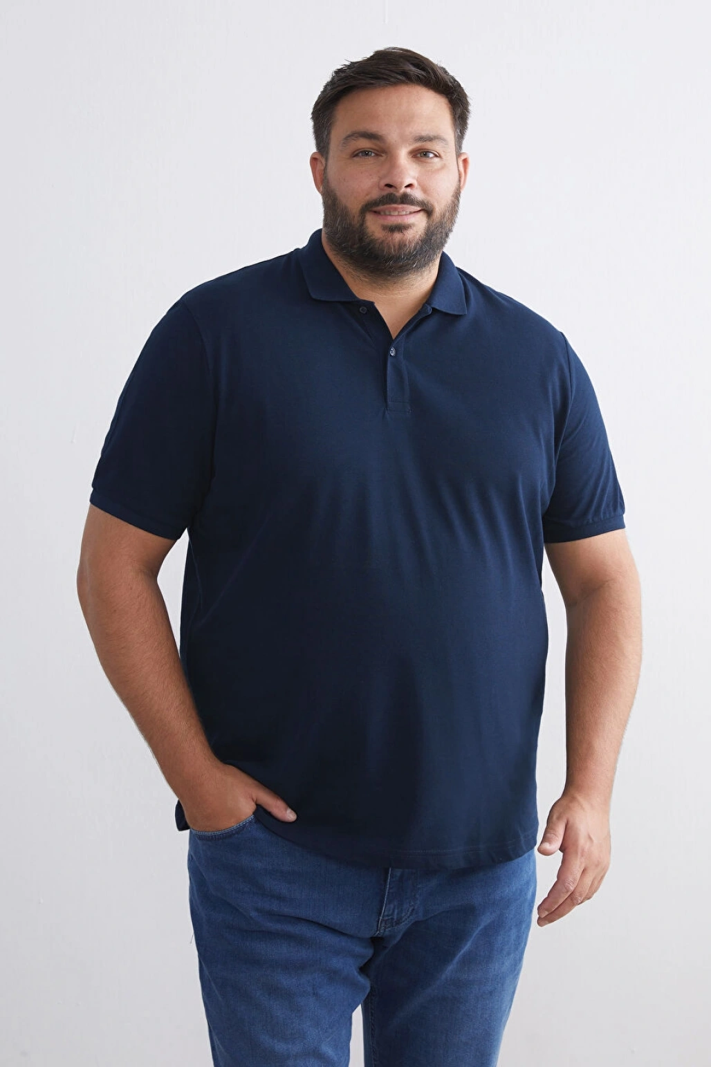 LCWAIKIKI Classic Lacivert Polo Yaka Kısa Kollu Pike Erkek Tişört