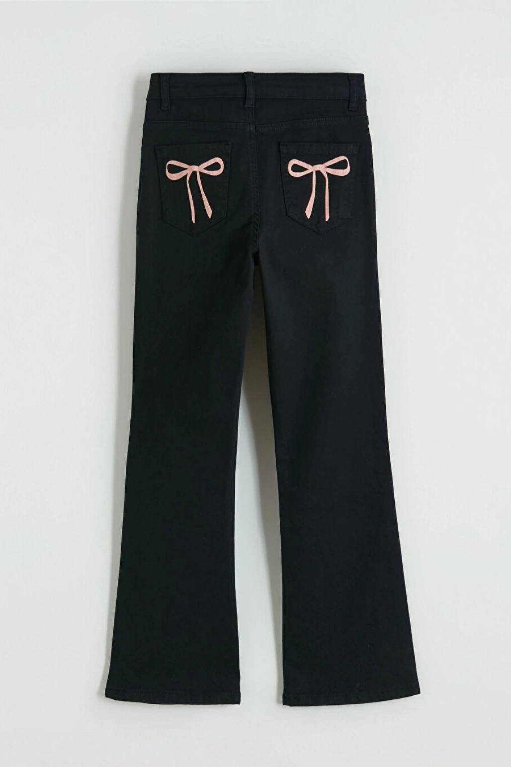 LCW Kids Siyah Ispanyol Paça Kız Çocuk Gabardin Pantolon