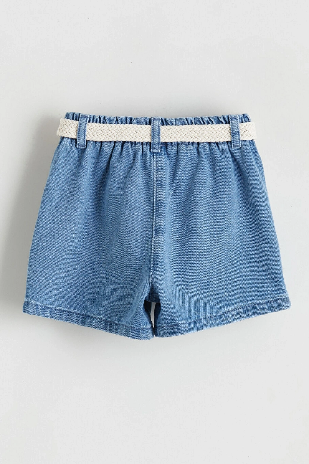 LCW Kids Indigo Beli Kemerli Kız Çocuk Jean Şort