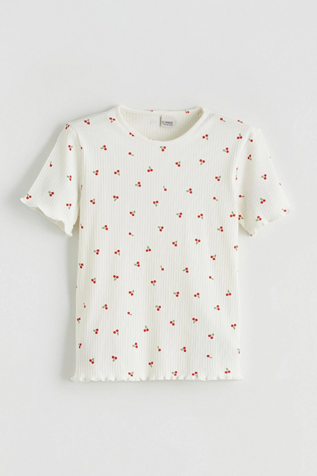 LCW Kids Ekru Baskılı Kız Çocuk Tişört