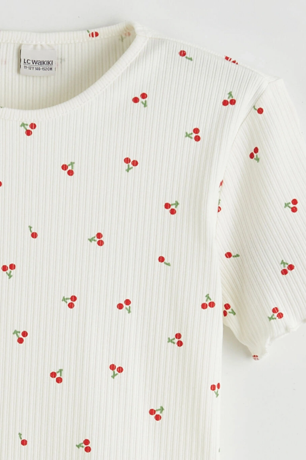 LCW Kids Ekru Baskılı Kız Çocuk Tişört