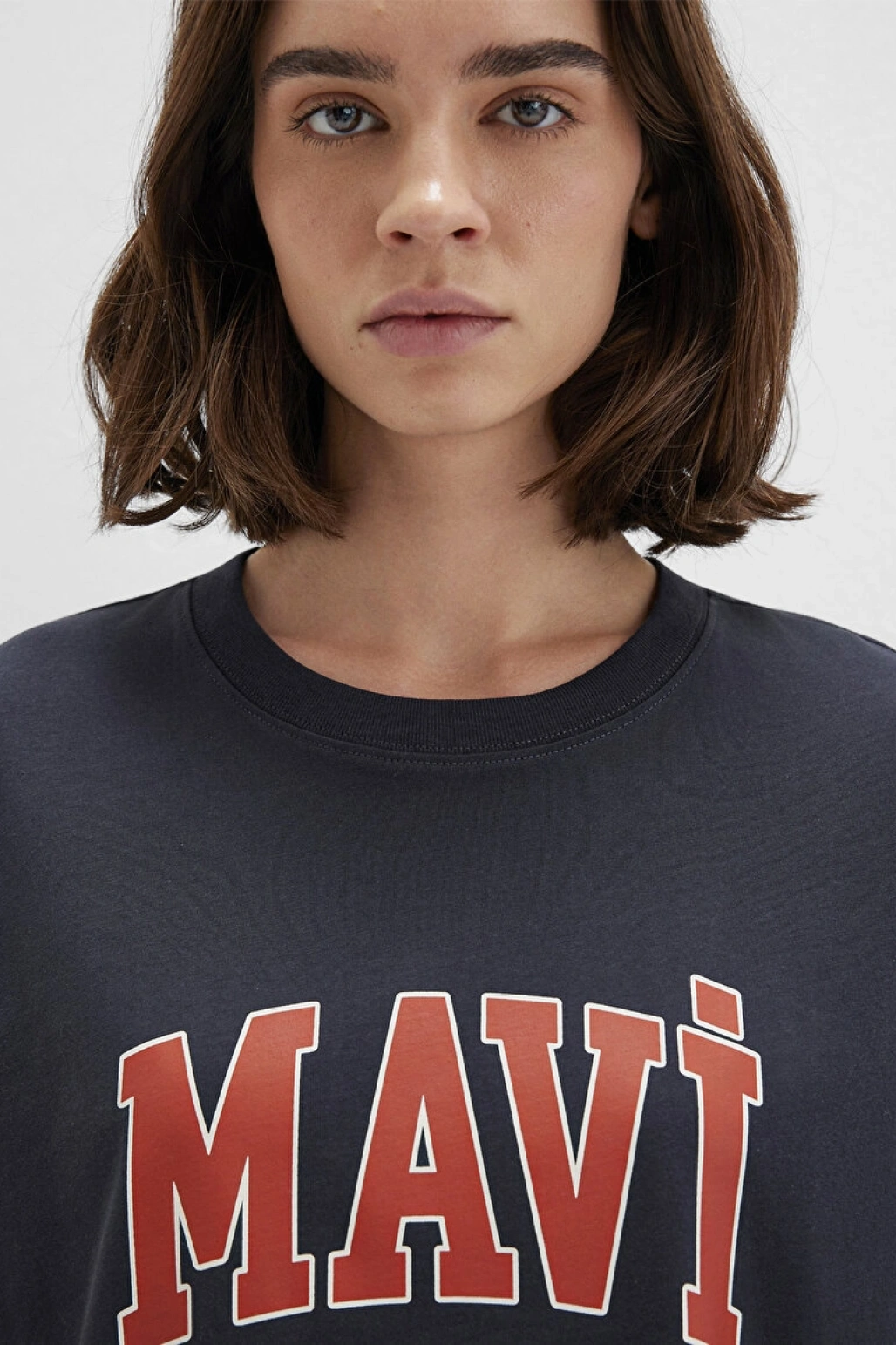 MAVİ BASKILI TİŞÖRT Koyu Antra, ONE SIZE