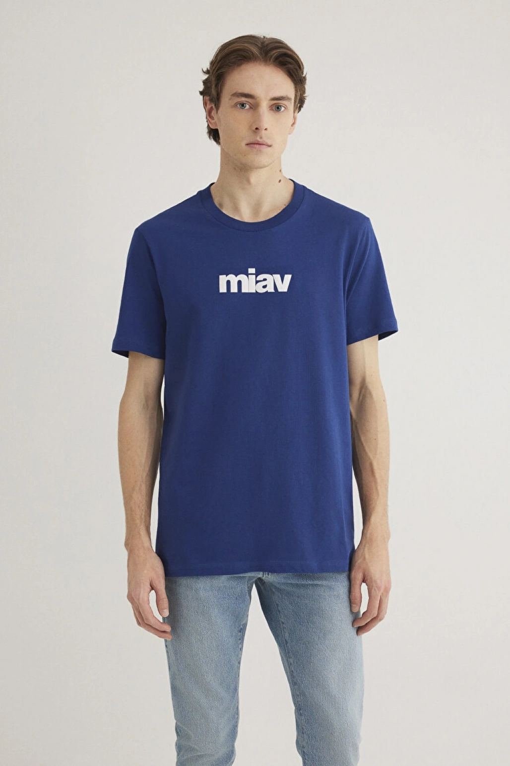 MAVİ Miav Baskılı Mavi Tişört