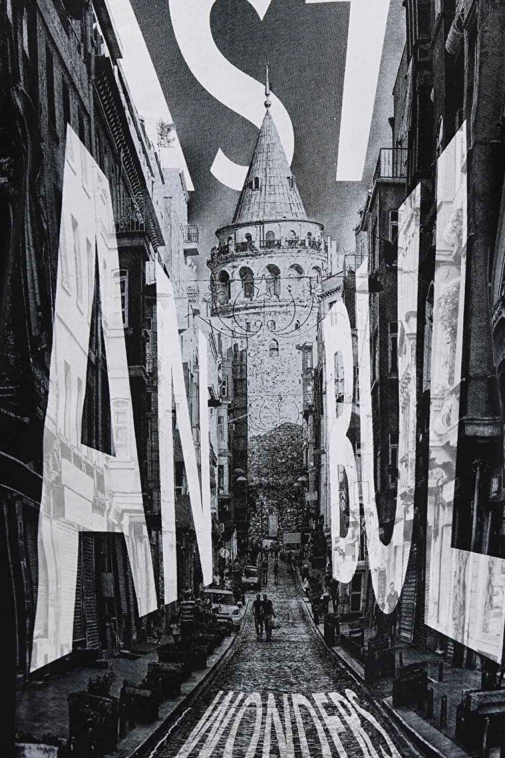 İstanbul Galata Baskılı Siyah Tişört