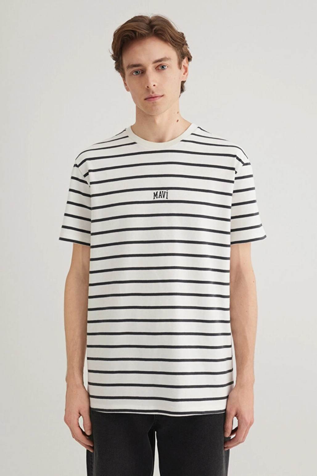 MAVİ ÇİZGİLİ MAVİ LOGO TİŞÖRT Phantom Stripe