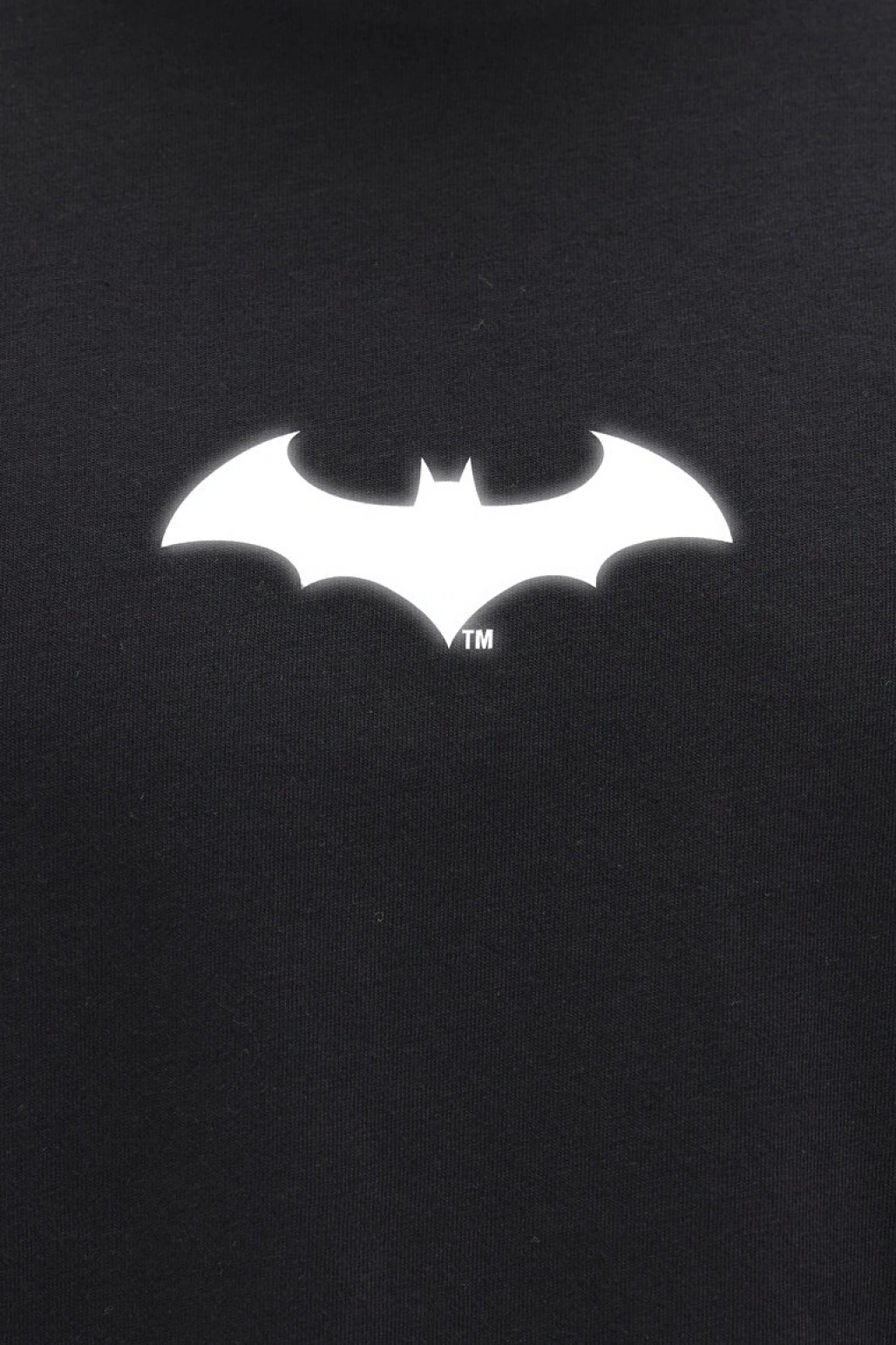 Mavi Batman Baskılı Siyah Tişört Loose Fit / Bol Rahat Kesim