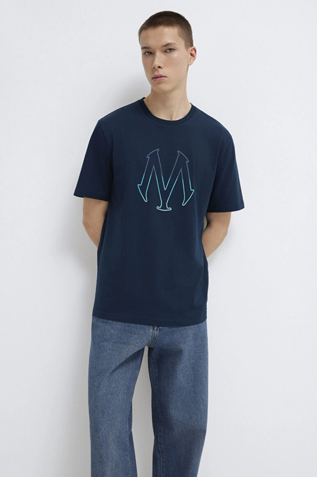 Mavi Logo Baskılı Lacivert Tişört Regular Fit / Normal Kesim