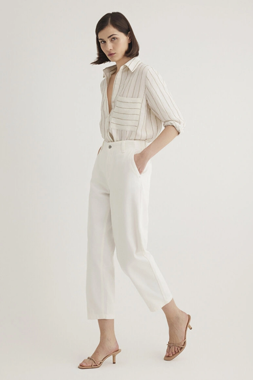 MAVİ DOKUMA PANTOLON Kırık Beyaz