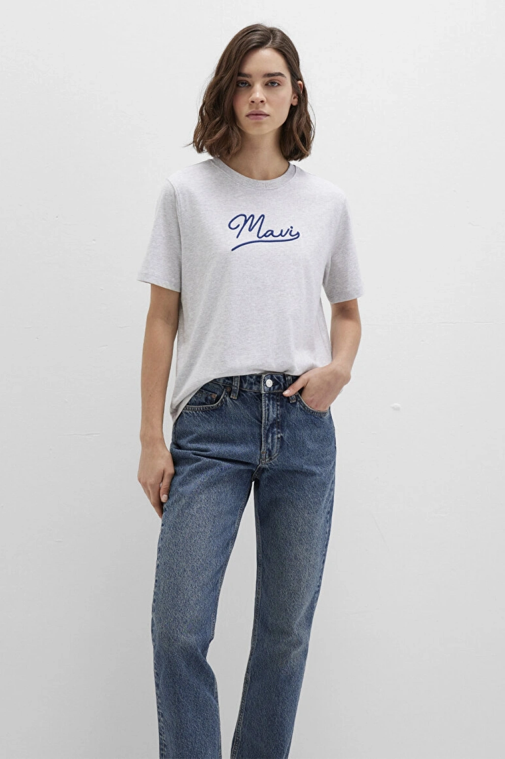 MAVI JEANS BASKILI TİŞÖRT Light Grey Mel