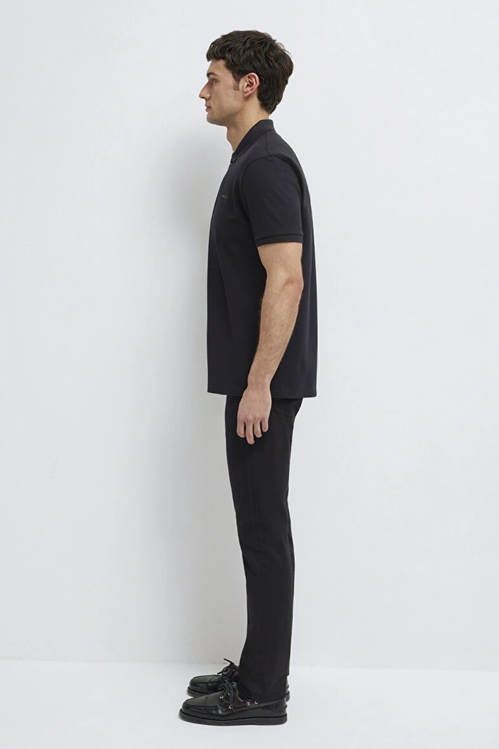 MAVİ YARIM FERMUARLI POLO TİŞÖRT Siyah