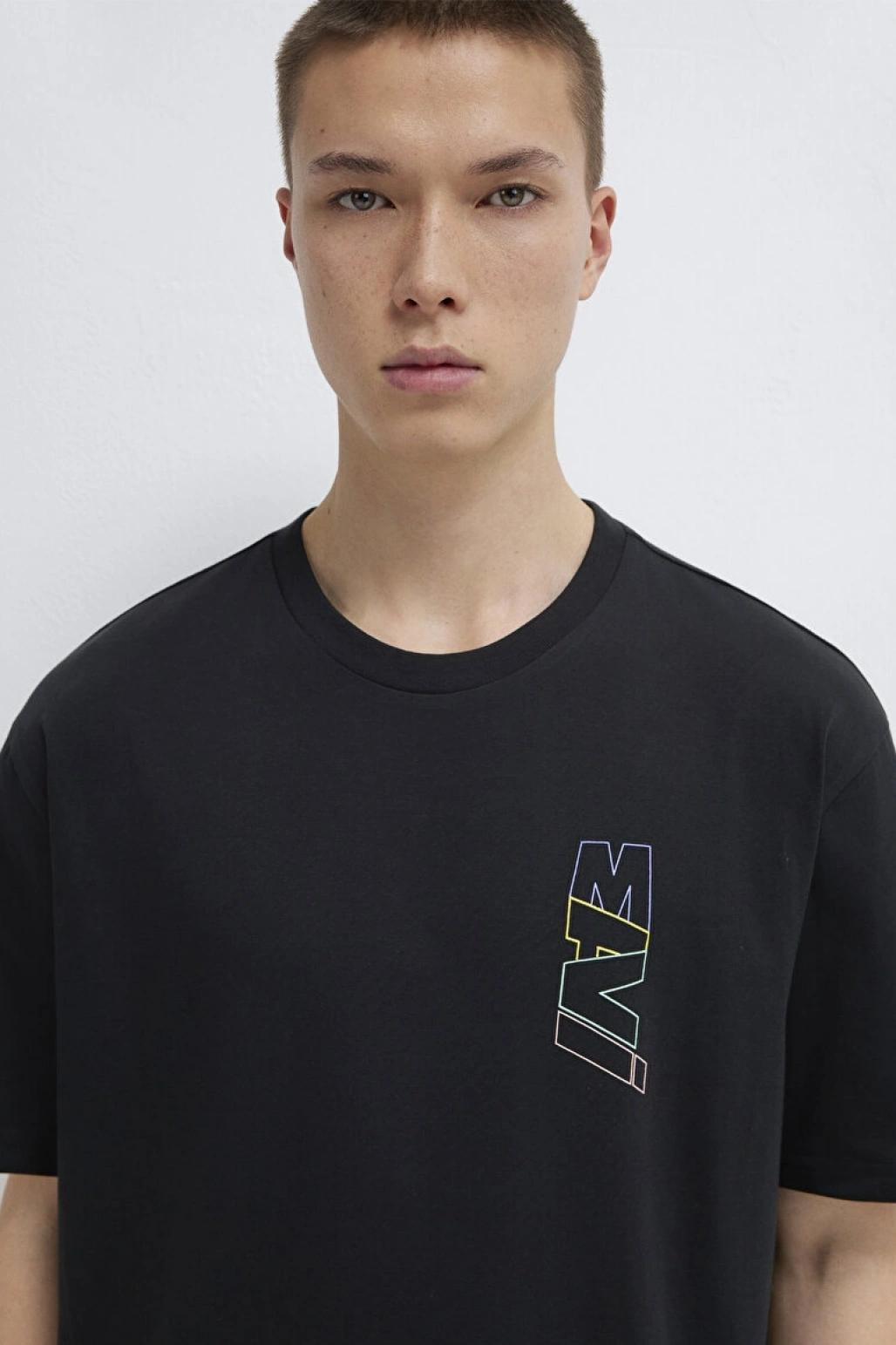 MAVİ BASKILI TİŞÖRT Siyah