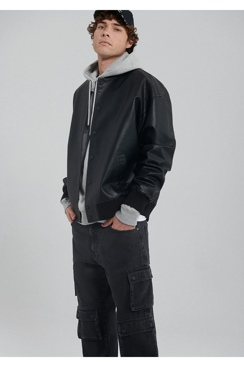 91 BASKILI CEKET Jet Siyah