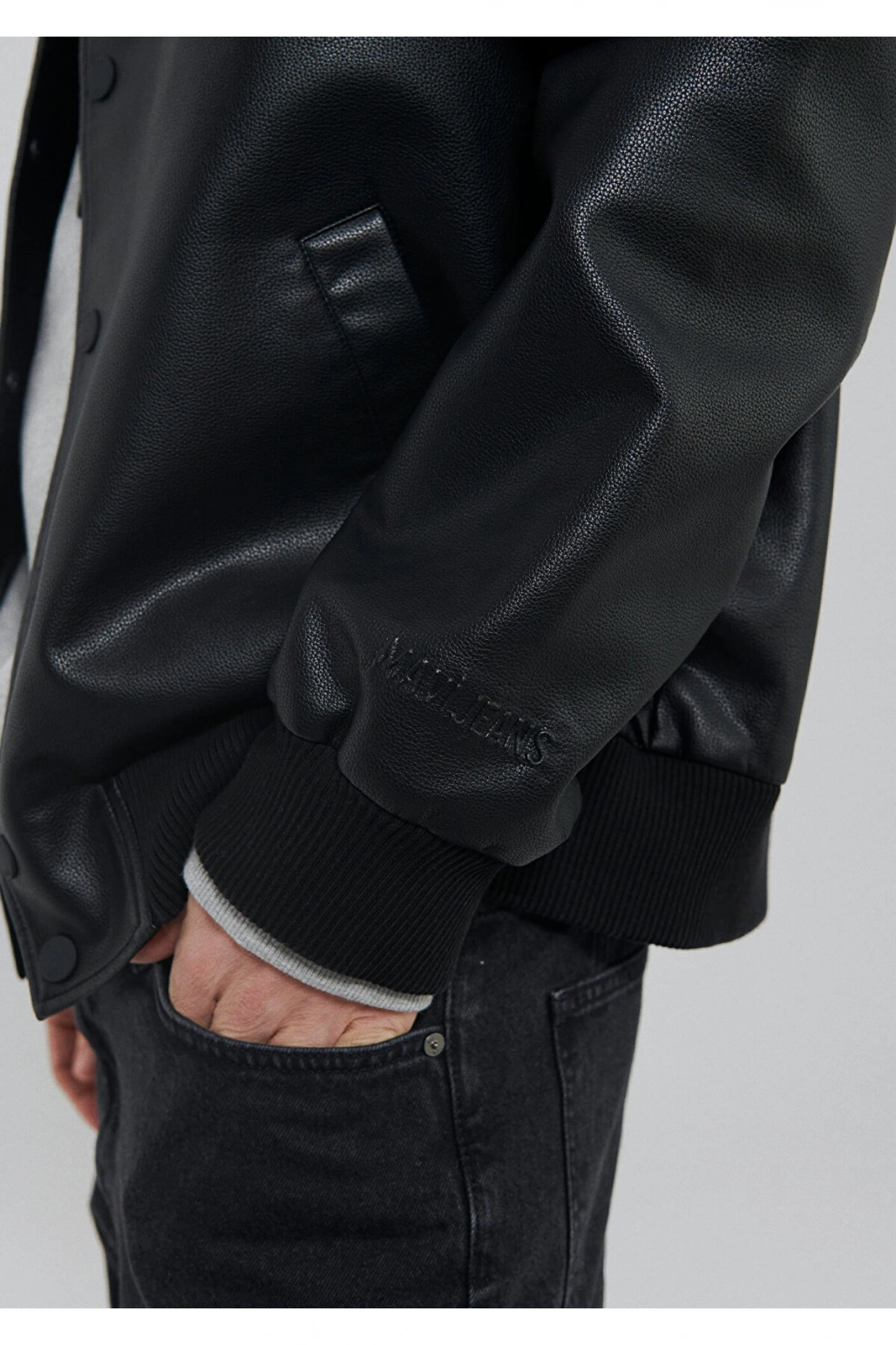 91 BASKILI CEKET Jet Siyah