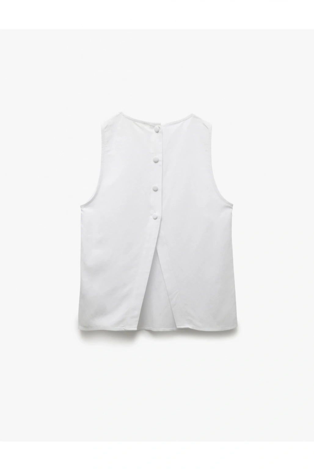 Arkası Düğmeli Asimetrik Kesim Kırık Beyaz Kadın Bluz 5SAK60258UW