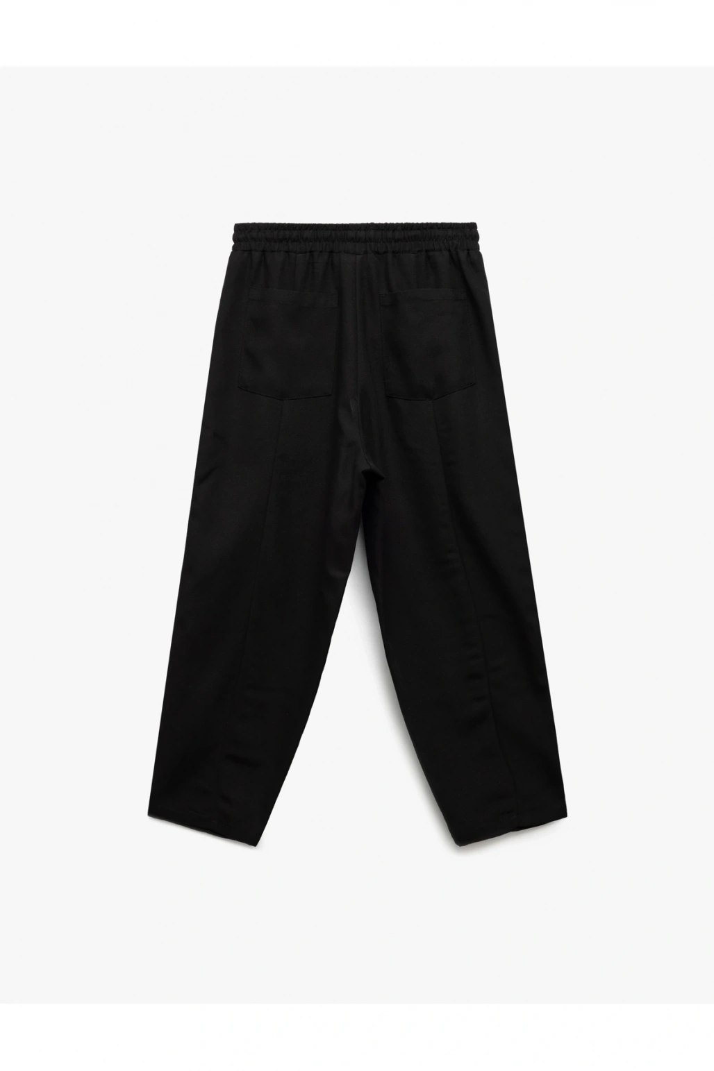 Astarlı Rahat Kalıp Beli Bağcıklı Balon Fit Keten Pantolon