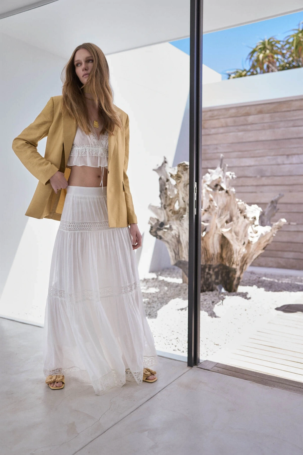 Astarlı Viskon Kumaş Karışımlı Dantel Detaylı Katmanlı Uzun Etek