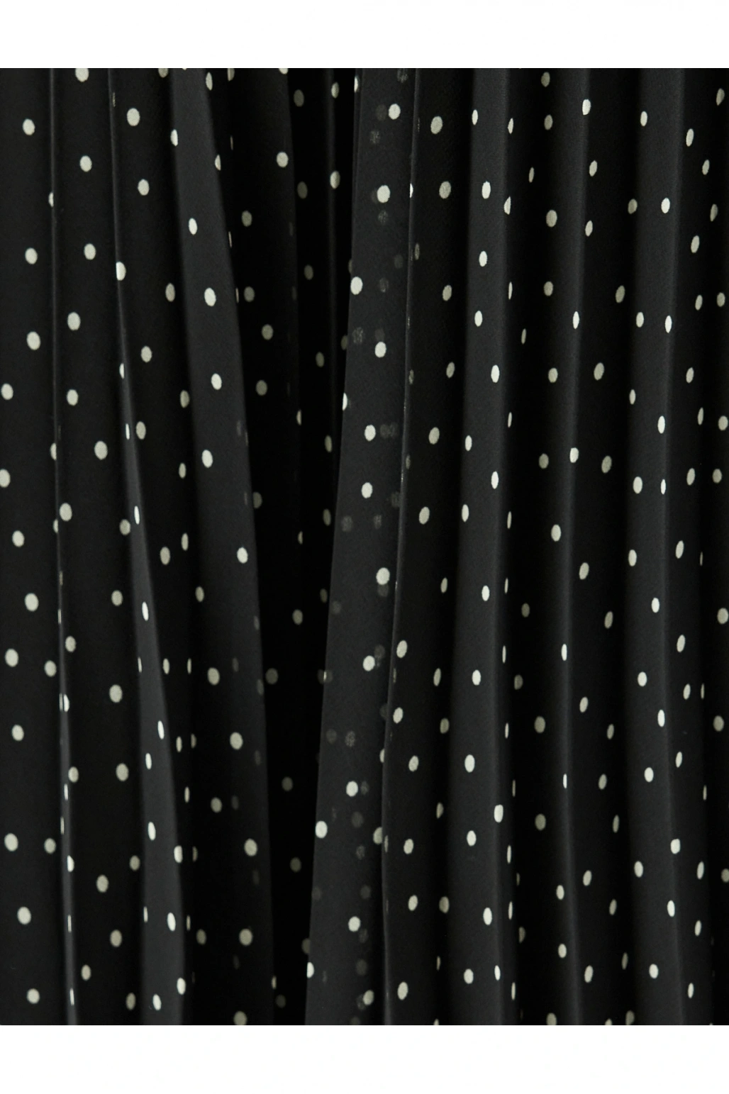 Astarlı Yüksek Bel Puantiyeli Midi Boy Pileli Şifon Etek