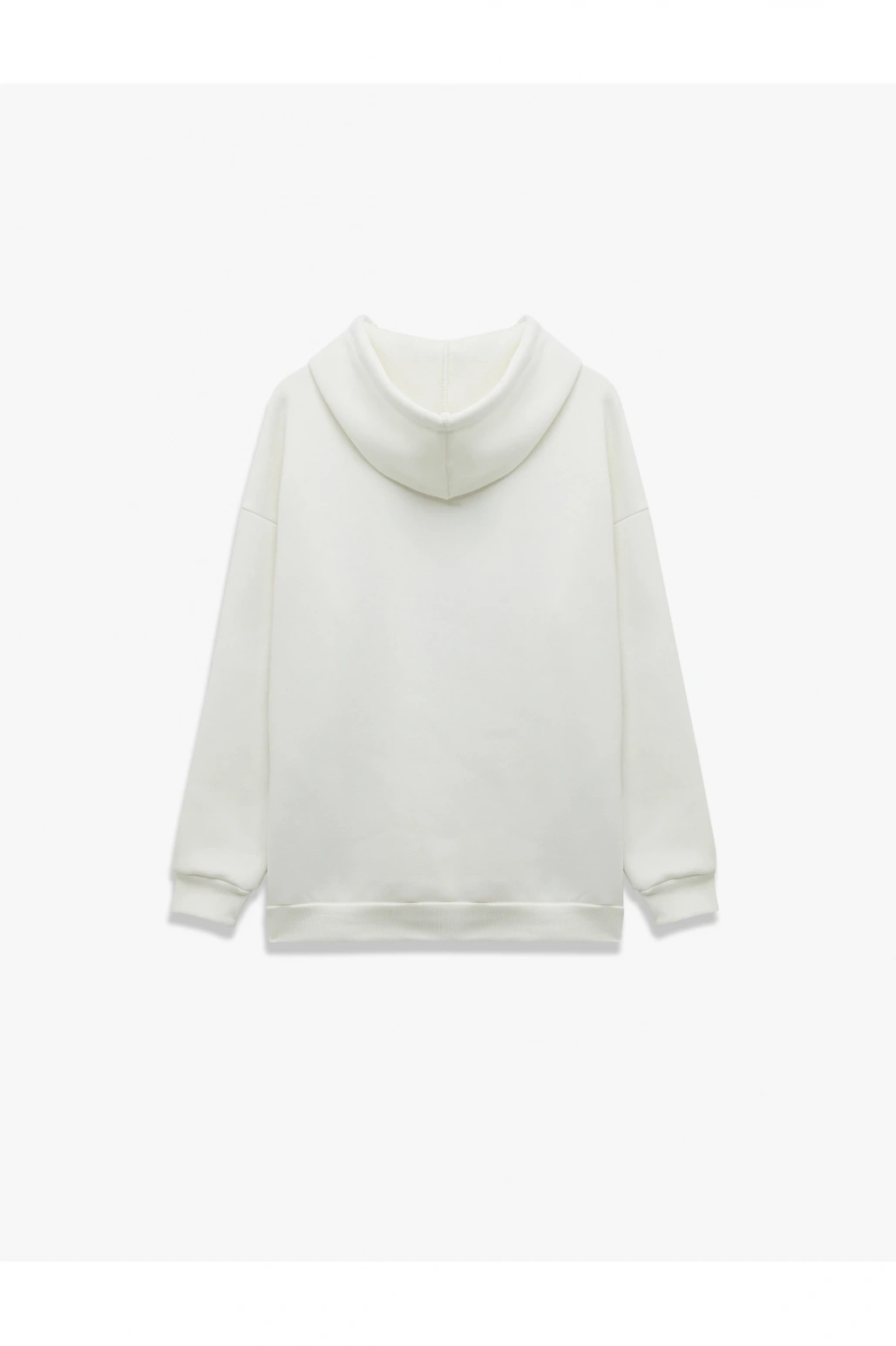 Ayı Baskılı Şardonlu Kapüşonlu Oversize Sweatshirt