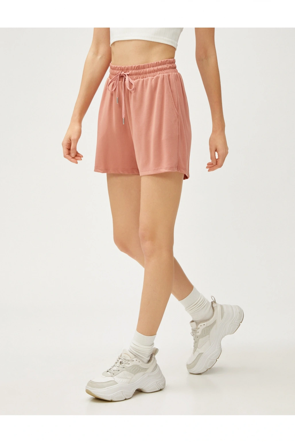 Bağlamalı Bel Standart Gül Kurusu Kadın Şort 3sak70005ek