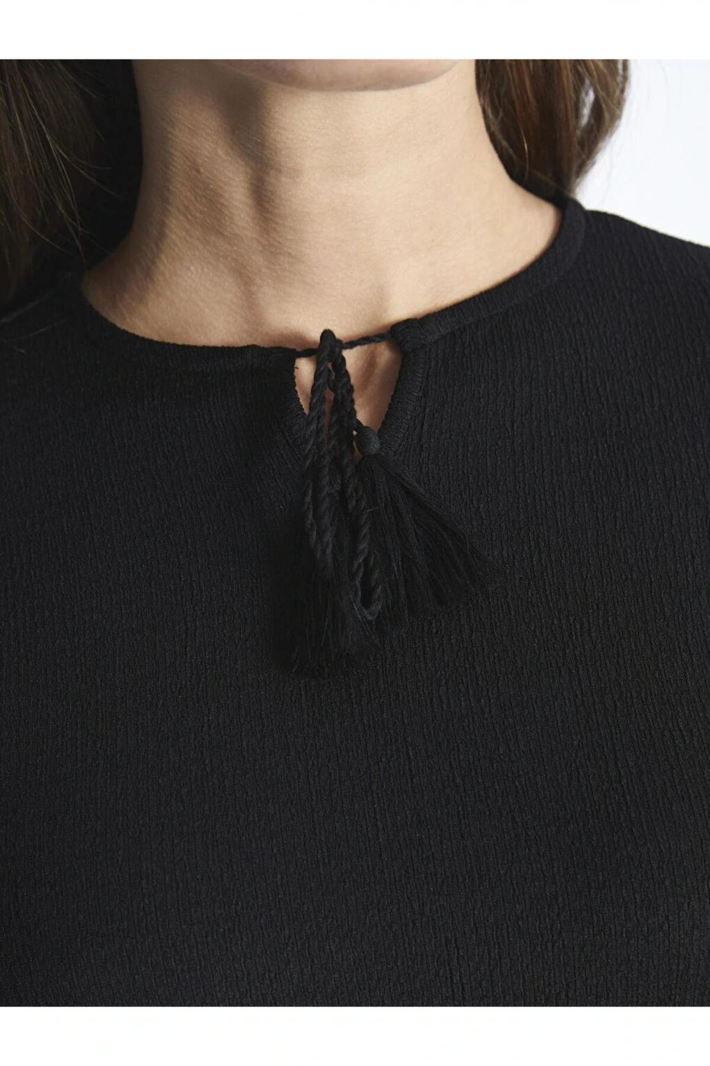 Bağlamalı Yaka Düz Uzun Kollu Hamile Elbise (S4)